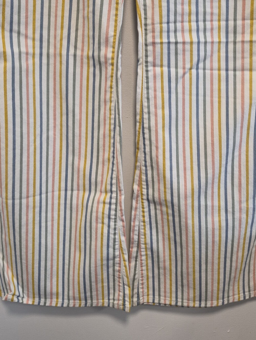 Wrangler Wanderer 622 High Rise Flare Jeans Sz 32x32 Pastel Rainbow Stripe Denim - Picture 8 of 14